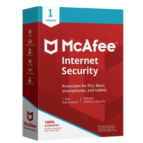 McAfee Internet Security - 3 Zařízení / 1 Rok